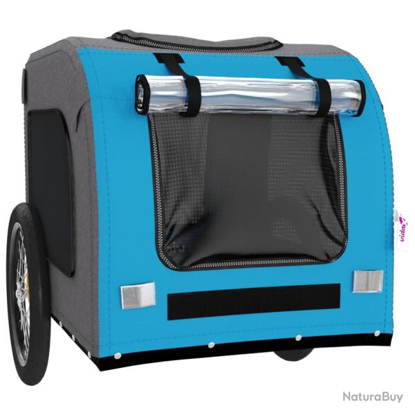 Remorque chariot transport de v�lo pour animaux de compagnie bleu 02_0044242