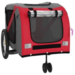 Remorque chariot transport de v&eacute;lo pour animaux de compagnie rouge 02_0044357