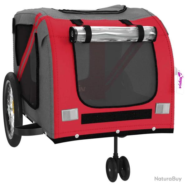 Remorque chariot transport de v�lo pour animaux de compagnie rouge 02_0044357