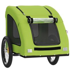 Remorque chariot transport de v&eacute;lo pour animaux de compagnie vert 02_0044235