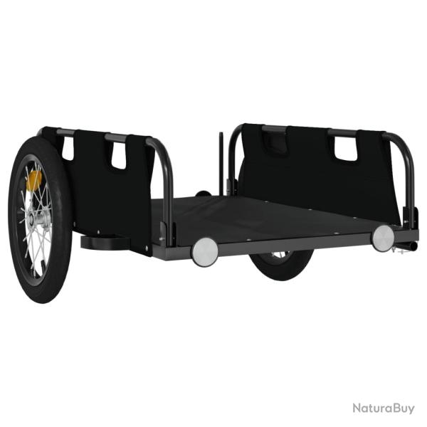 Remorque chariot transport de v�lo tissu oxford fer noir 02_0044400