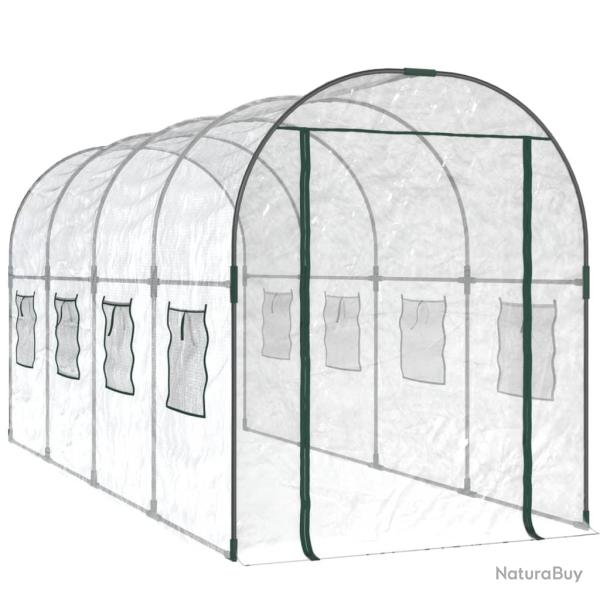 Serre tente abri plante fleur l�gumes Transparent 160 x 400 x 190 cm PVC et acier enduit de poudre