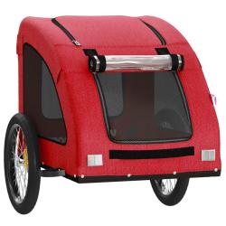 Remorque chariot transport de v&eacute;lo pour animaux de compagnie rouge 02_0044351