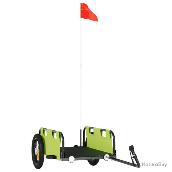 Remorque chariot transport de v�lo tissu oxford fer vert 02_0044406