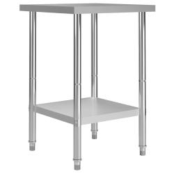 Table de travail de cuisine professionnelle 60 x 60 x 85 cm acier inoxydable 02_0045405