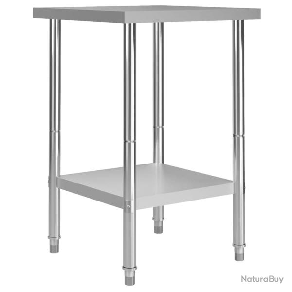 Table de travail de cuisine professionnelle 60 x 60 x 85 cm acier inoxydable 02_0045405
