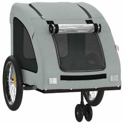 Remorque chariot transport de v&eacute;lo pour animaux de compagnie gris 02_0044211
