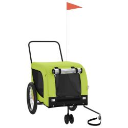 Remorque chariot transport de v&eacute;lo pour animaux de compagnie vert 02_0044293