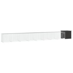 Poulailler enclos cage poules 900 x 91 x 100 cm acier galvanis&eacute; anthracite 02_0043935