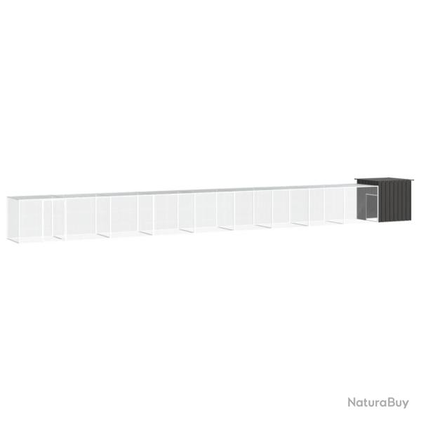 Poulailler enclos cage poules 1000 x 91 x 100 cm acier galvanis� anthracite 02_0043896