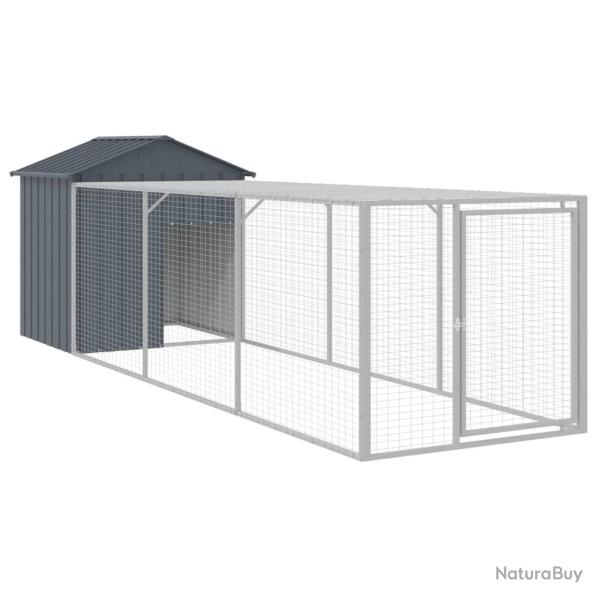 Poulailler enclos cage poules avec cour 117 x 405 x 123 cm acier galvanis� anthracite 02_0043947