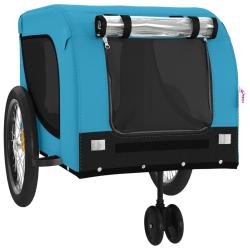 Remorque chariot transport de v&eacute;lo pour animaux de compagnie bleu 02_0044252