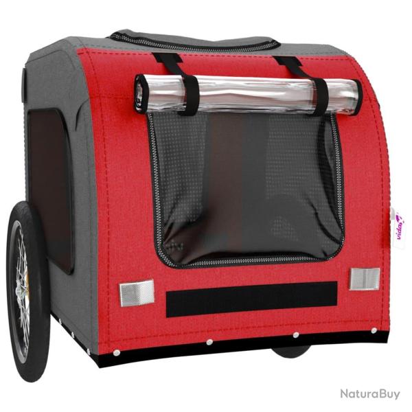 Remorque chariot transport de v�lo pour animaux de compagnie rouge 02_0044356