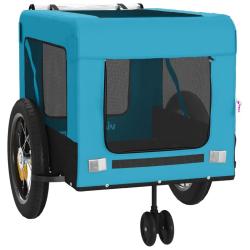 Remorque chariot transport de v&eacute;lo pour animaux de compagnie bleu 02_0044257