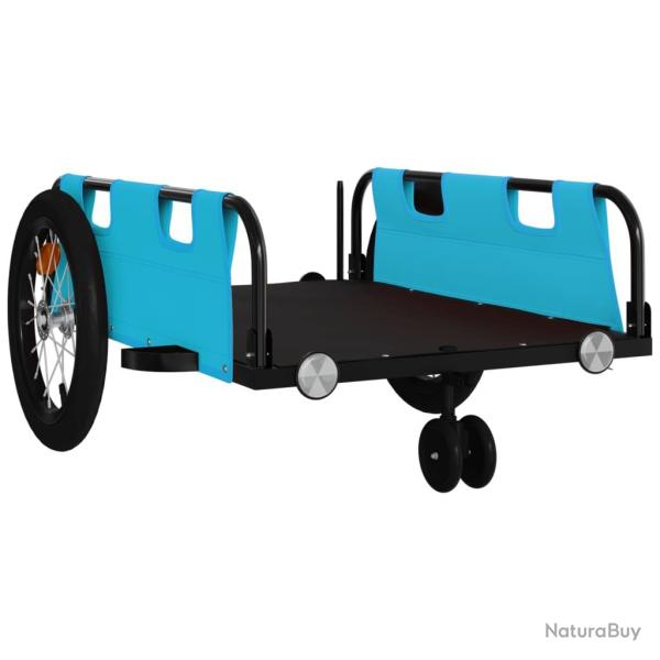 Remorque chariot transport de v�lo tissu oxford fer bleu 02_0044392