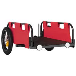Remorque chariot transport de v&eacute;lo tissu oxford fer rouge 02_0044386