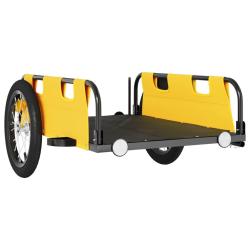 Remorque chariot transport de v&eacute;lo tissu oxford fer jaune 02_0044192