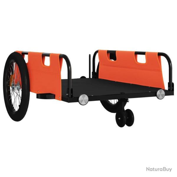 Remorque chariot transport de v�lo tissu oxford fer Orange 02_0044196