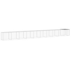 Poulailler enclos cage poules avec toit clair 1003 x 98 x 90 cm acier galvanis&eacute; gris 02_0043980