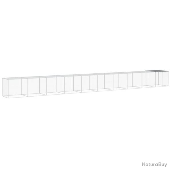 Poulailler enclos cage poules avec toit clair 1003 x 98 x 90 cm acier galvanis� gris 02_0043980