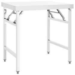 Table de travail professionnelle pliable de cuisine 85 x 60 x 80 cm acier inoxydable 02_0045427