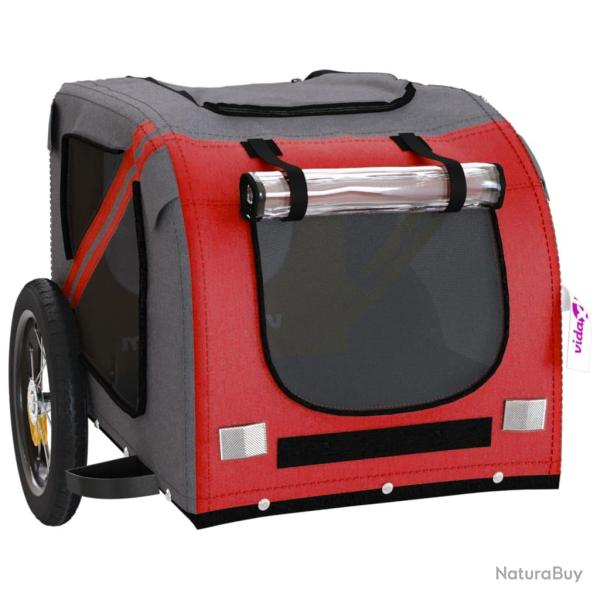 Remorque chariot transport de v�lo pour animaux de compagnie rouge 02_0044353