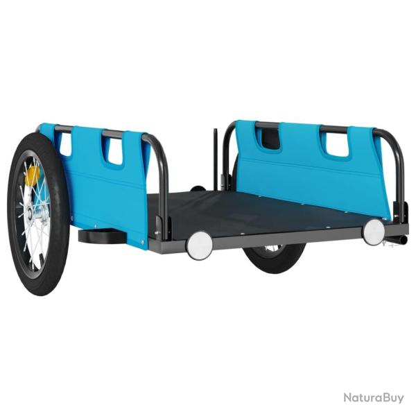 Remorque chariot transport de v�lo tissu oxford fer bleu 02_0044391