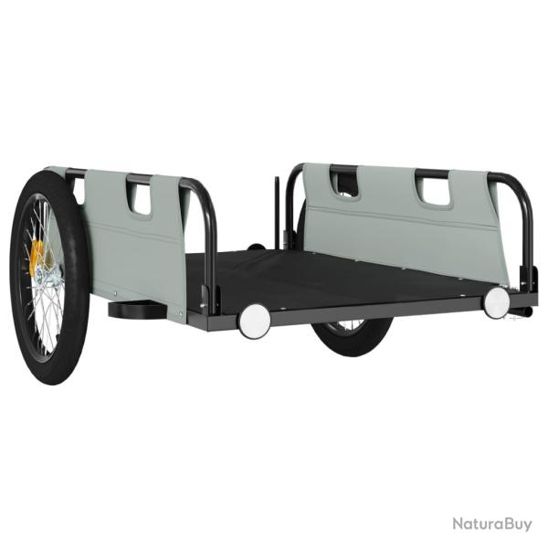 Remorque chariot transport de v�lo tissu oxford fer gris 02_0044396