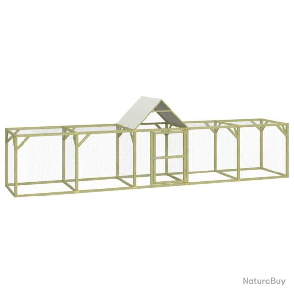 Poulailler enclos cage poules 500 x 100 x 150 cm bois de pin massif impr�gn� marron 02_0043927