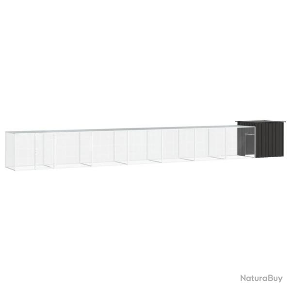 Poulailler enclos cage poules 800 x 91 x 100 cm acier galvanis� anthracite 02_0043934