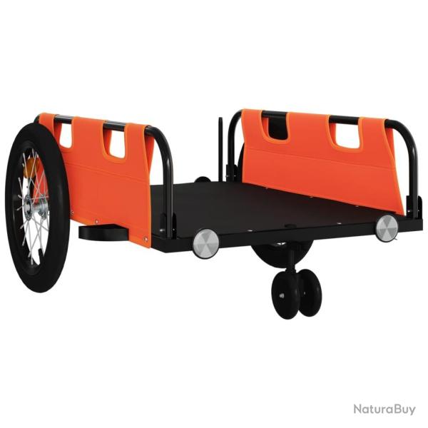 Remorque chariot transport de v�lo tissu oxford fer Orange 02_0044200