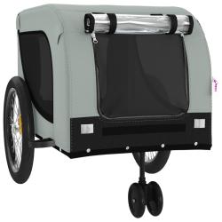 Remorque chariot transport de v&eacute;lo pour animaux de compagnie gris and black 02_0044267