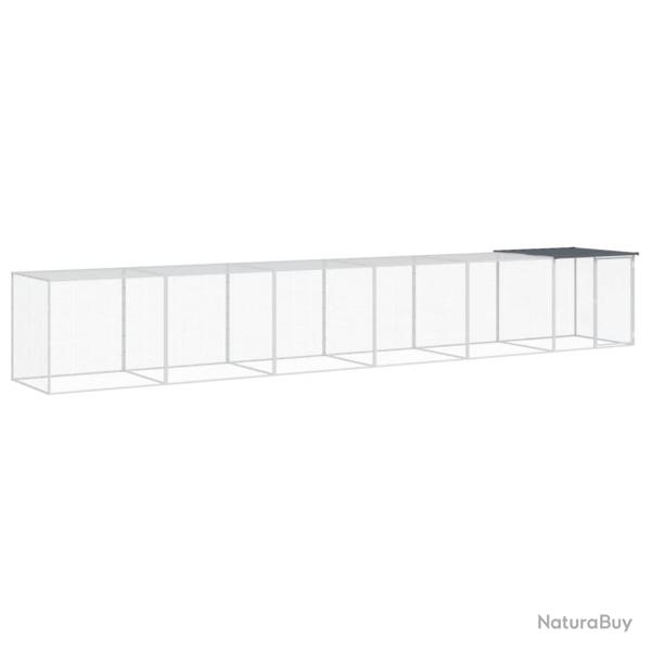 Poulailler enclos cage poules avec toit 603 x 98 x 90 cm acier galvanis� anthracite 02_0043976