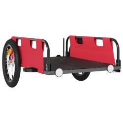 Remorque chariot transport de v&eacute;lo tissu oxford fer rouge 02_0044385