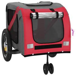 Remorque chariot transport de v&eacute;lo pour animaux de compagnie rouge 02_0044362