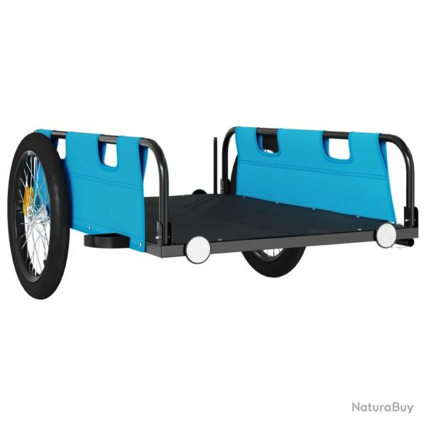 Remorque chariot transport de v�lo tissu oxford fer bleu 02_0044394