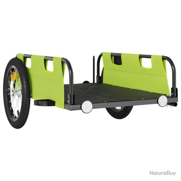 Remorque chariot transport de v�lo tissu oxford fer vert 02_0044408