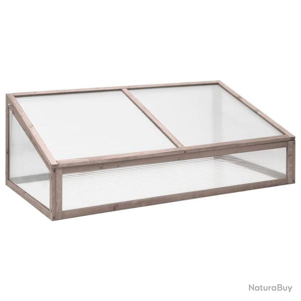 Serre tente abri plante fleur l�gumes 110 x 58,5 x 39 cm bois de sapin gris 02_0044437