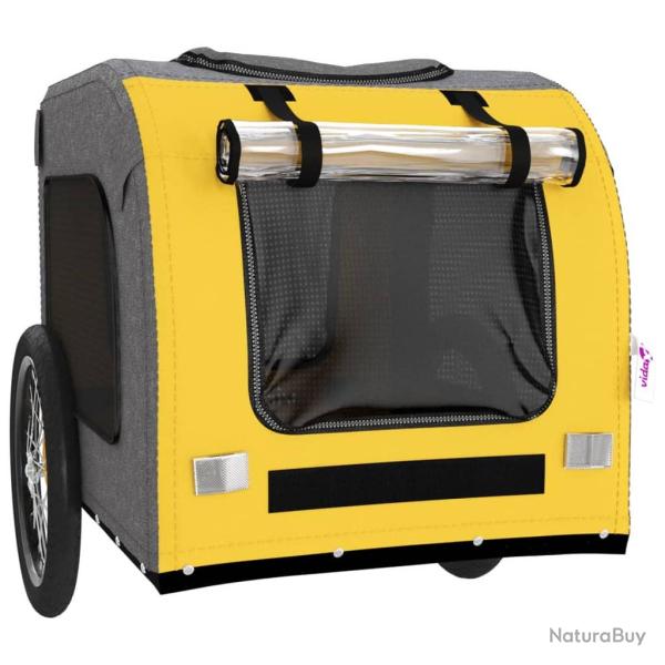 Remorque chariot transport de v�lo pour animaux de compagnie jaune 02_0044306