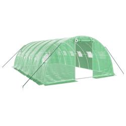 Serre tente abri plante fleur l&eacute;gumes avec cadre en acier 24 m&sup2; 6 x 4 x 2 m vert 02_0044562