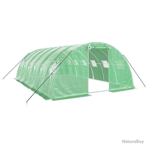 Serre tente abri plante fleur l�gumes avec cadre en acier 24 m� 6 x 4 x 2 m vert 02_0044562
