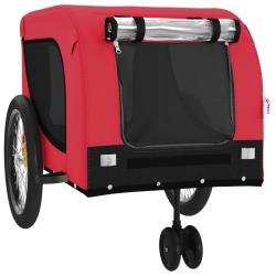 Remorque chariot transport de v&eacute;lo pour animaux de compagnie rouge 02_0044374