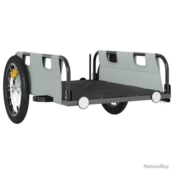 Remorque chariot transport de v�lo tissu oxford fer gris 02_0044395