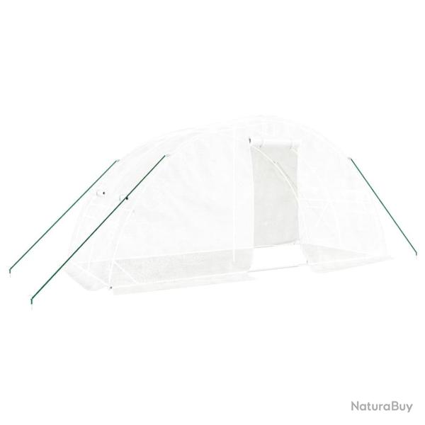 Serre tente abri plante fleur l�gumes avec cadre en acier 10 m� 5 x 2 x 2,3 m blanc 02_0044527