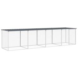 Poulailler enclos cage poules avec toit 403 x 98 x 90 cm acier galvanis&eacute; anthracite 02_0043973