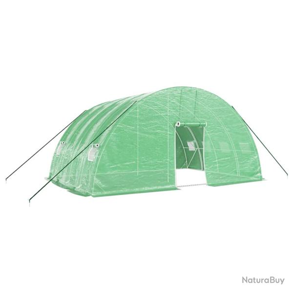 Serre tente abri plante fleur l�gumes avec cadre en acier 24 m� 6 x 4 x 2,85 m vert 02_0044564