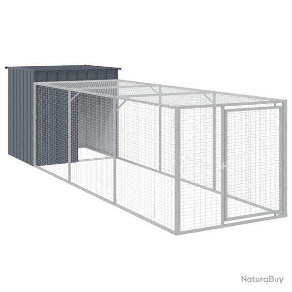 Poulailler enclos cage poules avec cour 110 x 405 x 110 cm acier galvanis� anthracite 02_0043941