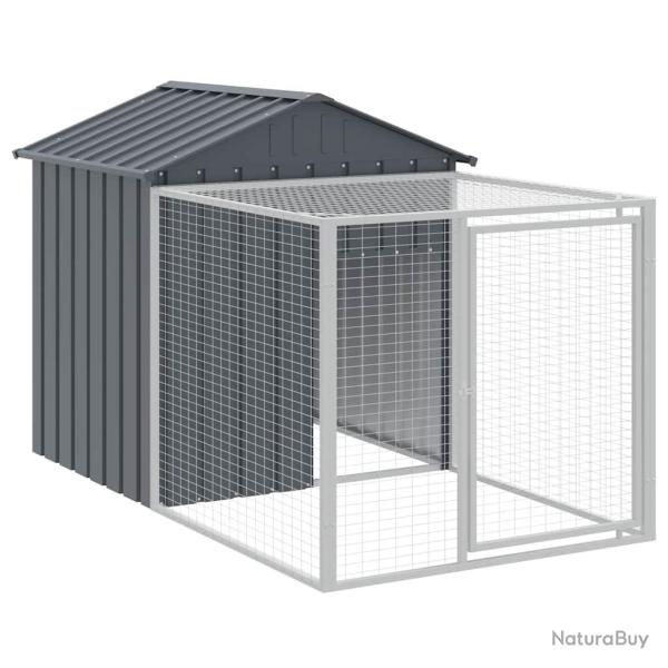 Poulailler enclos cage poules avec cour 117 x 201 x 123 cm acier galvanis� anthracite 02_0043946