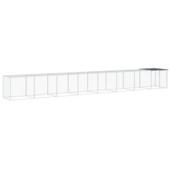 Poulailler enclos cage poules avec toit 803 x 98 x 90 cm acier galvanis&eacute; anthracite 02_0043978