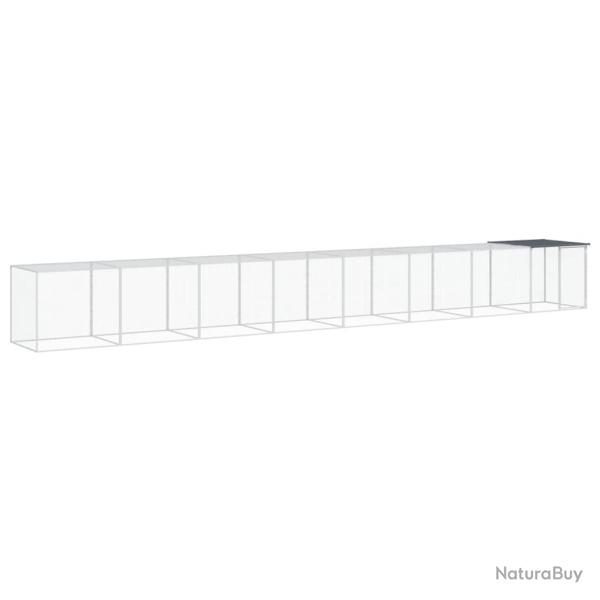 Poulailler enclos cage poules avec toit 803 x 98 x 90 cm acier galvanis� anthracite 02_0043978